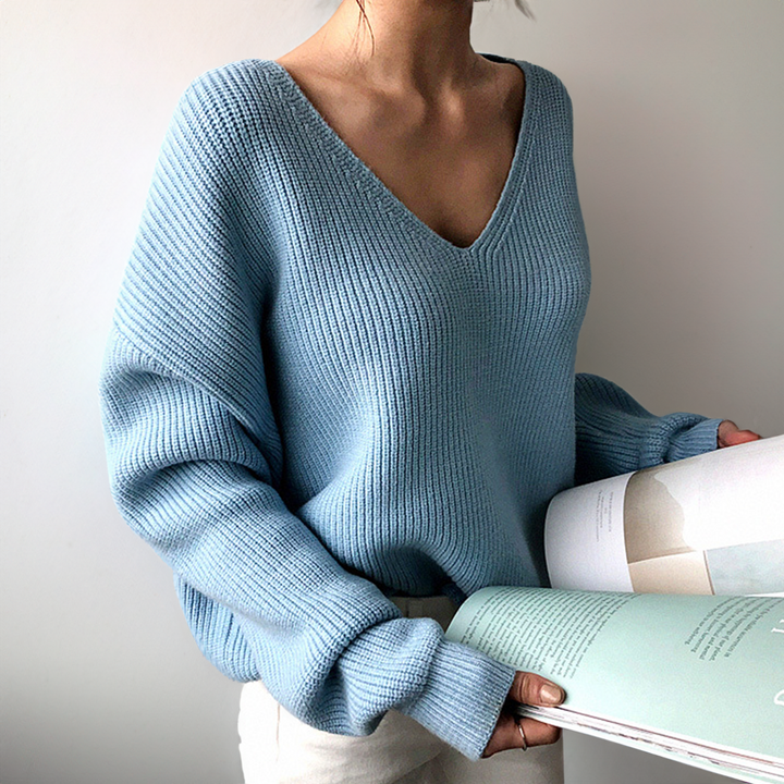 Strickpullover mit V-Ausschnitt