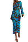 Figurbetontes A-Linien-Kleid mit Print