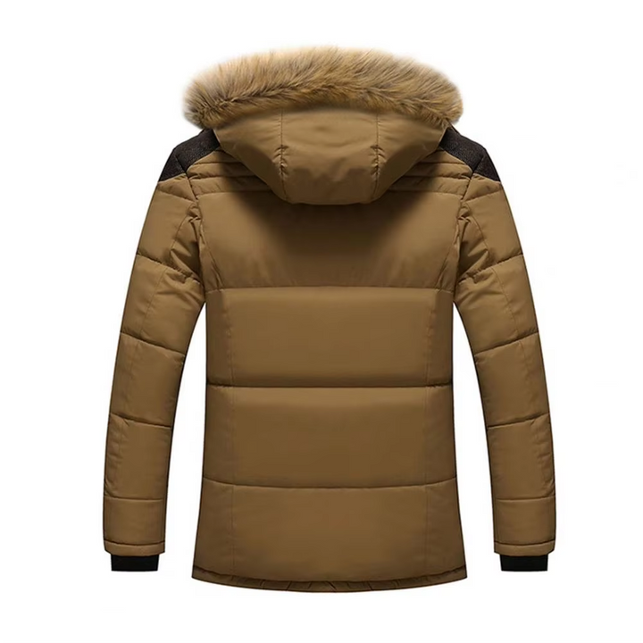 Puffer Jacke Herren mit Fellkapuze und Wärmendem Futter