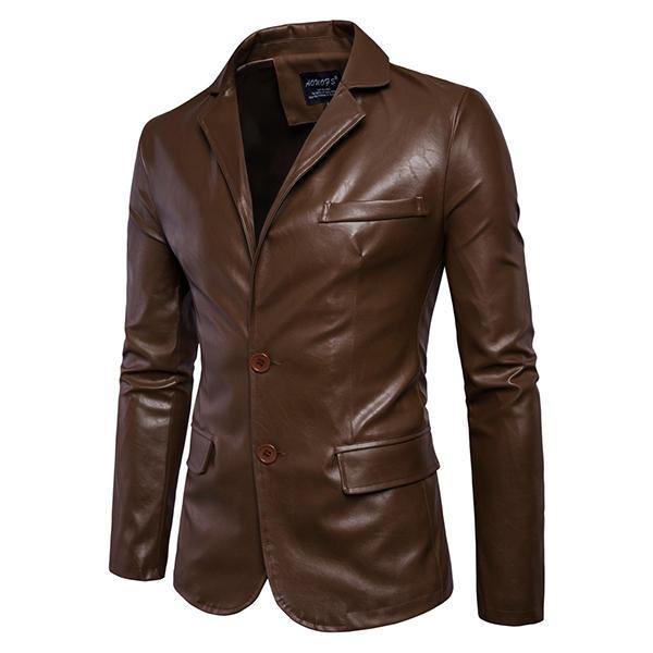 Slim Fit Lederjacke für Herren