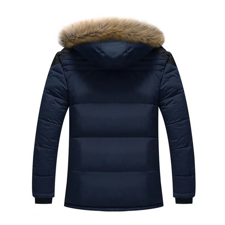 Puffer Jacke Herren mit Fellkapuze und Wärmendem Futter