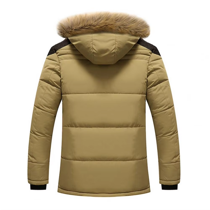 Puffer Jacke Herren mit Fellkapuze und Wärmendem Futter