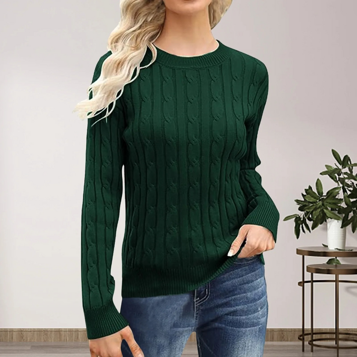 Lässiger langärmeliger Strickpullover für Frauen