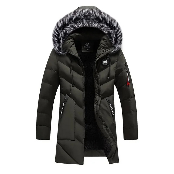 Herren Parka Winterjacke Mit Abnehmbarer Kapuze Und Reißverschlusstaschen