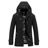 Herren Parka Winterjacke mit abnehmbarer Kapuze und Knopfleiste