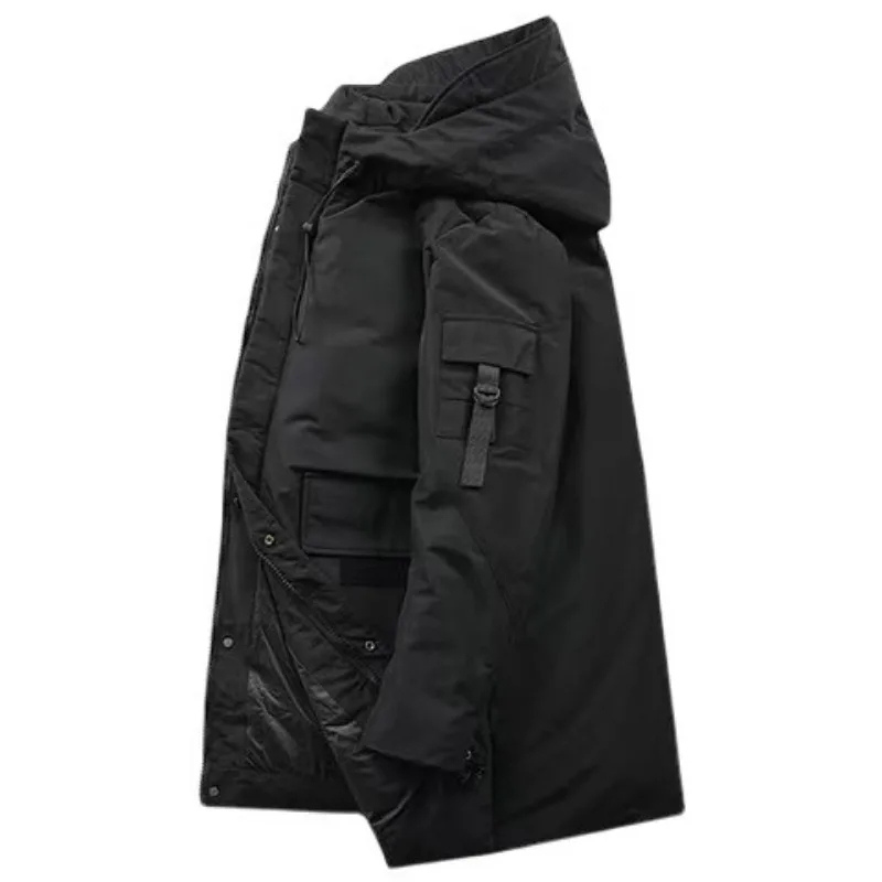 Herren Parka Winterjacke mit Kapuze und mehreren Taschen