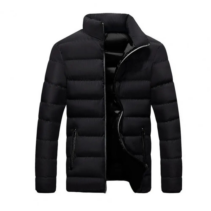 Herren Puffer Jacke mit Kontrastfutter und Reißverschlusstaschen