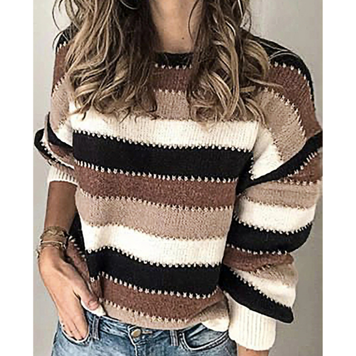 Bequemer Pullover mit breiten Streifen, Modischer Pullover