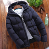 Herren Puffer Jacke mit Kapuze und Zugband