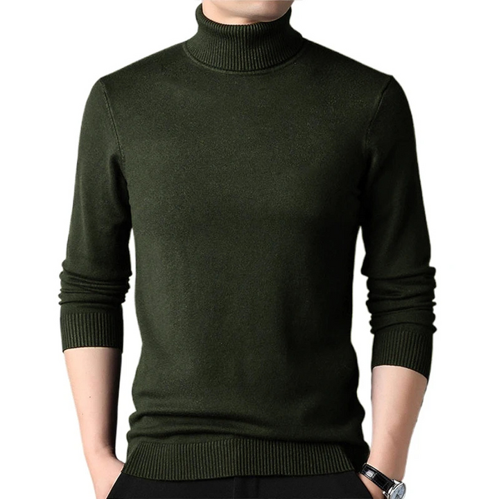 Weicher Baumwollpullover Rollkragenpullover Herren