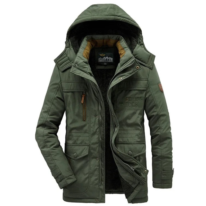 Isolierte Parka Jacke Herren mit Mehreren Taschen und Kapuze