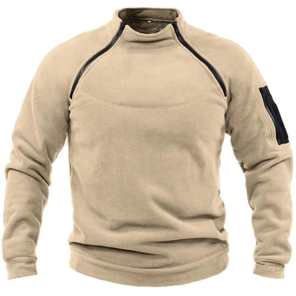 Taktischer Fleece Pullover mit Reißverschluss und Stehkragen