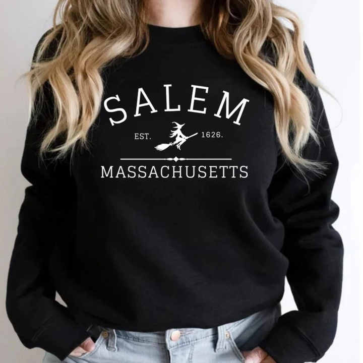 Lässiges Sweatshirt mit Salem Massachusetts Design - Damenpullover