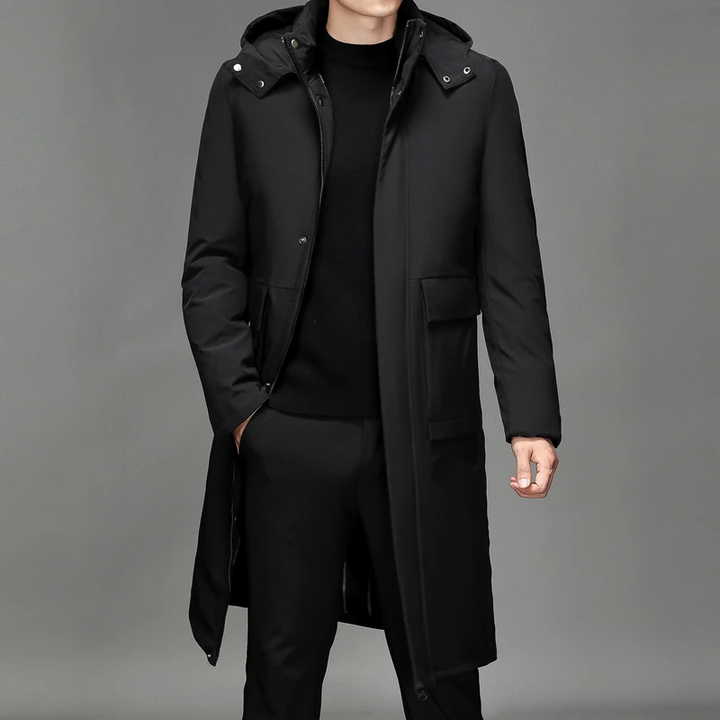 Herren Parka Winterjacke winddicht mit warmem Futter und Taschen