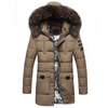 Herren Parka Winterjacke mit Fellkapuze und warmem Innenfutter