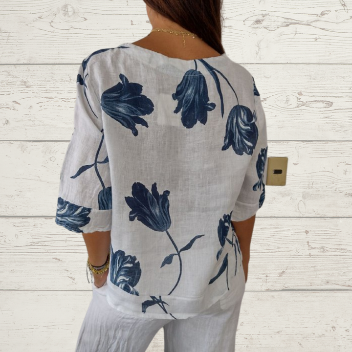 Modische Bluse mit V-Ausschnitt