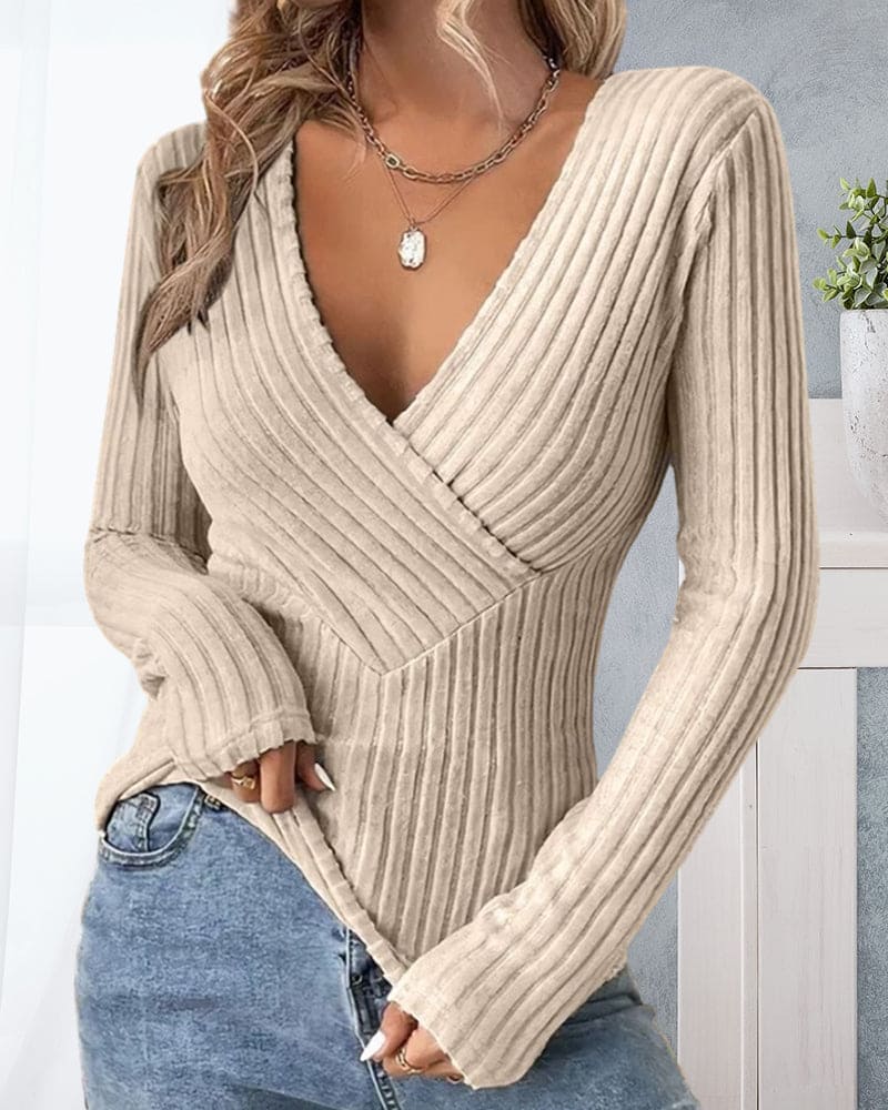 Gerippter Pullover