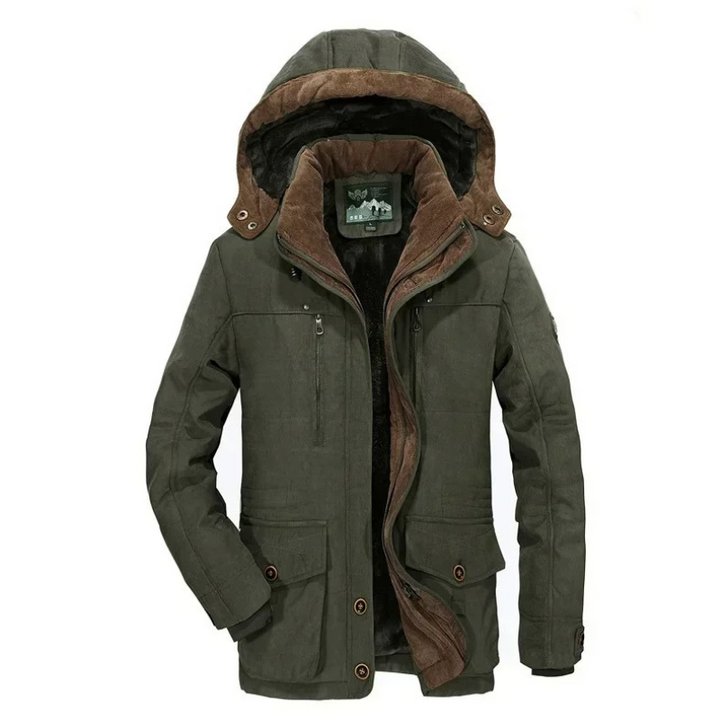 Warme Parka Jacke Herren mit Weichem Innenfutter und Kapuze