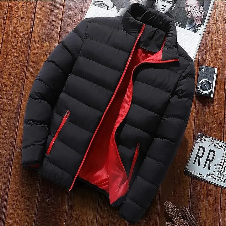 Herren Puffer Jacke mit Seitentaschen und Frontreißverschluss