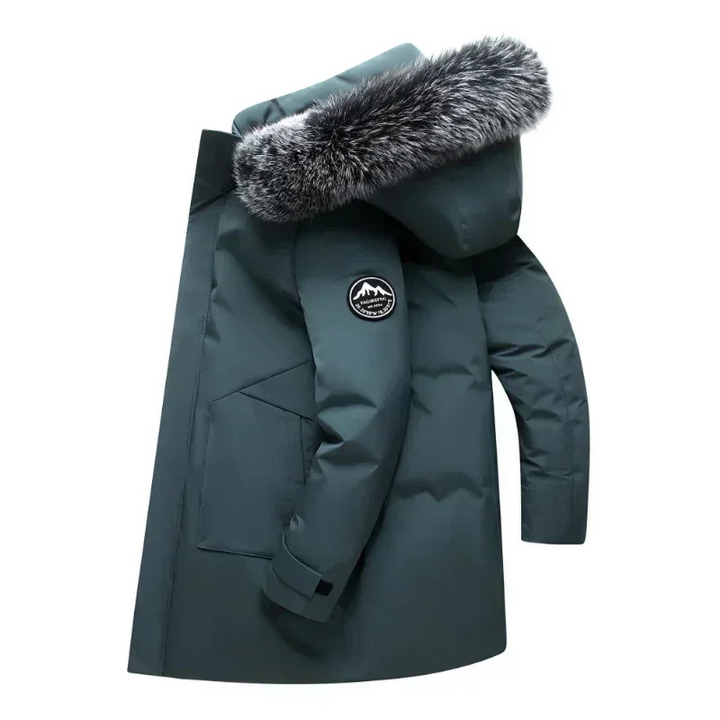 Herren - Parka Winterjacke - Winddicht mit Abnehmbarem Kunstfellkragen - Ideal für kalte Tage