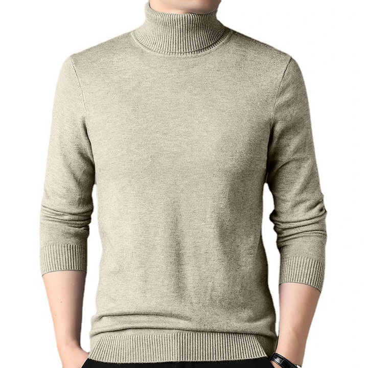 Weicher Baumwollpullover Rollkragenpullover Herren