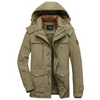 Winddichte Parka Jacke Herren mit Abnehmbarer Kapuze