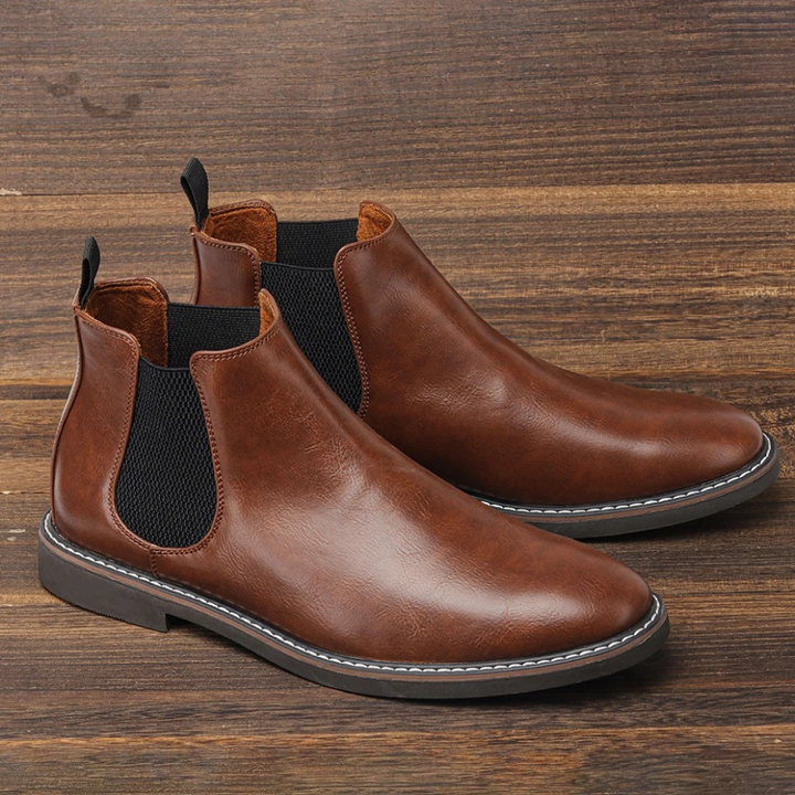 Klassische Boots Herren aus Leder mit Elastischen Einsätzen - Winterschuhe