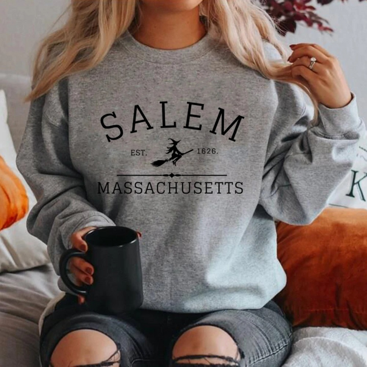 Lässiges Sweatshirt mit Salem Massachusetts Design - Damenpullover