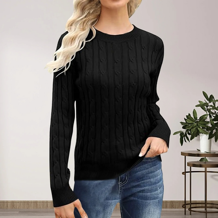 Lässiger langärmeliger Strickpullover für Frauen