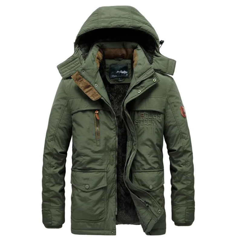 Gefütterte Parka Jacke Herren mit Strapazierfähigem Design