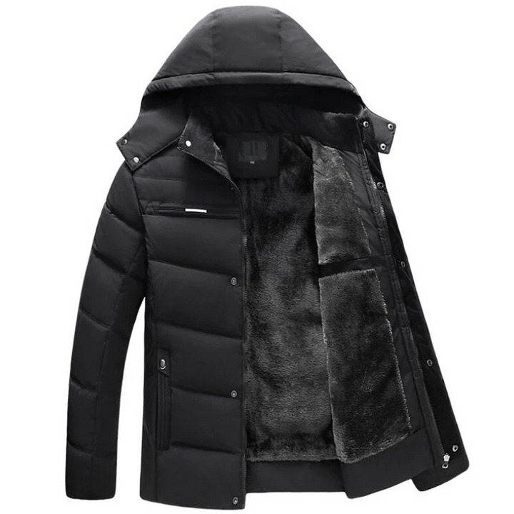 Herren Parka Winterjacke mit Fleece-Innenfutter und Kapuze