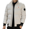 Herren Puffer Jacke mit Reißverschlusstaschen und Patch-Detail