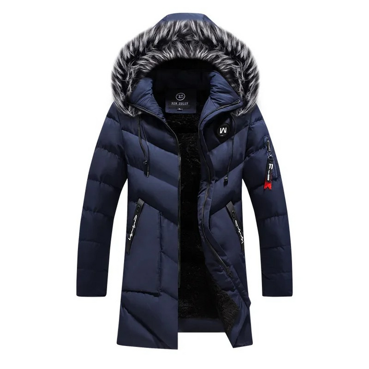 Herren Parka Winterjacke Mit Abnehmbarer Kapuze Und Reißverschlusstaschen