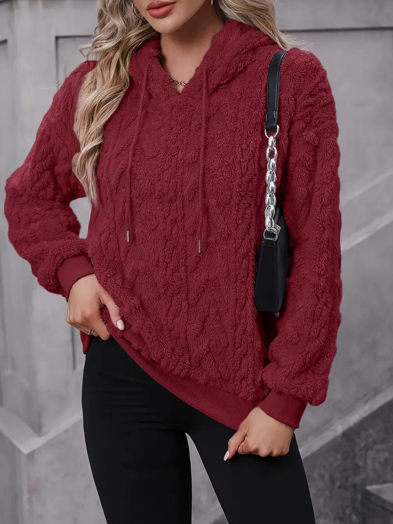 Stylischer weicher Teddy-Fleece-Kapuzenpullover für Frauen