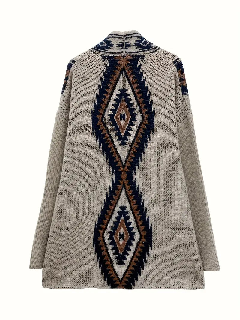 Strickjacke mit Ethnodruck