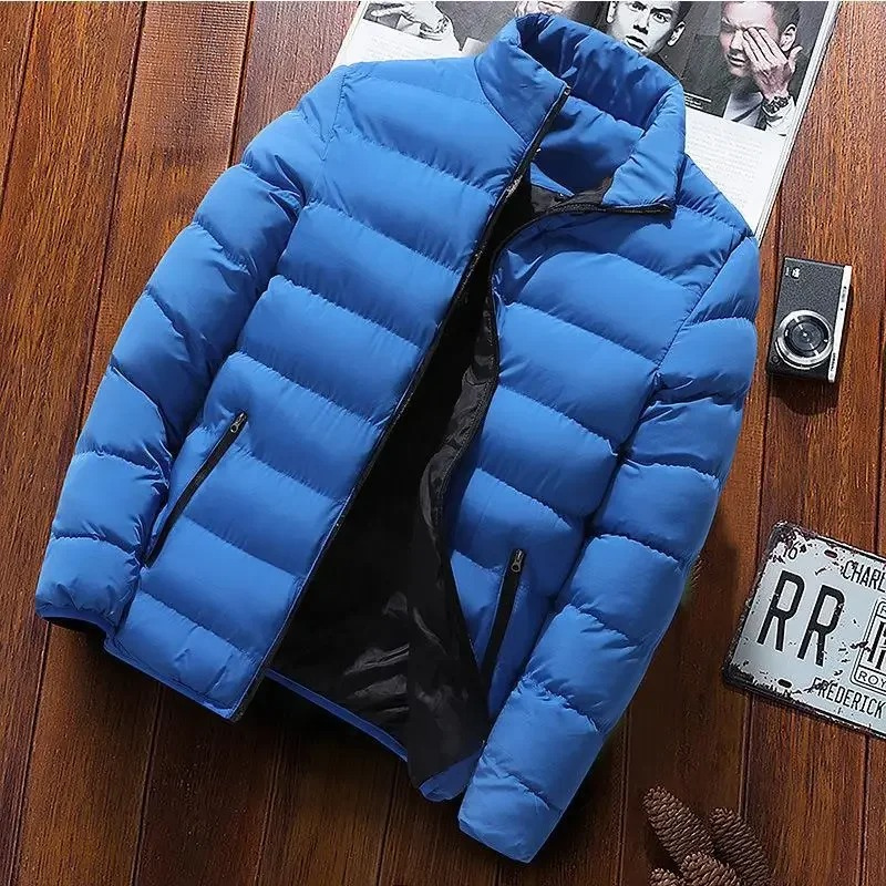 Herren Puffer Jacke mit Seitentaschen und Frontreißverschluss