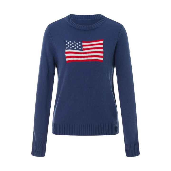 Gestrickter Pullover mit amerikanischer Flagge