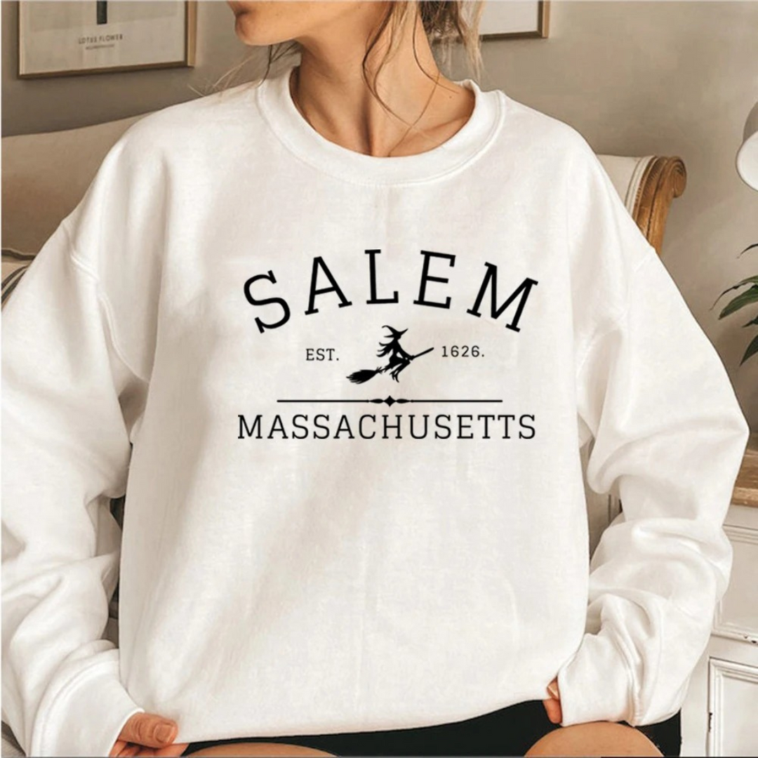 Lässiges Sweatshirt mit Salem Massachusetts Design - Damenpullover