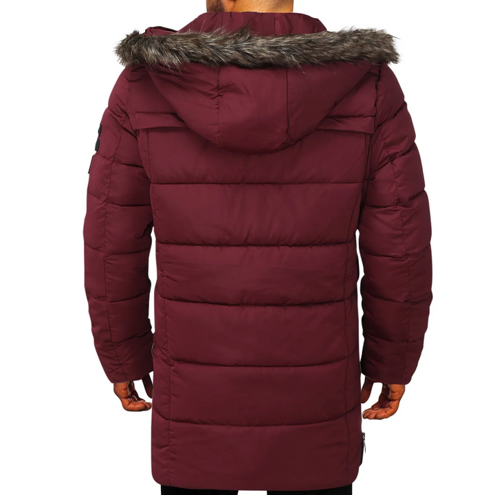 Herren Parka Winterjacke warm gefüttert mit Taschen und Kapuze