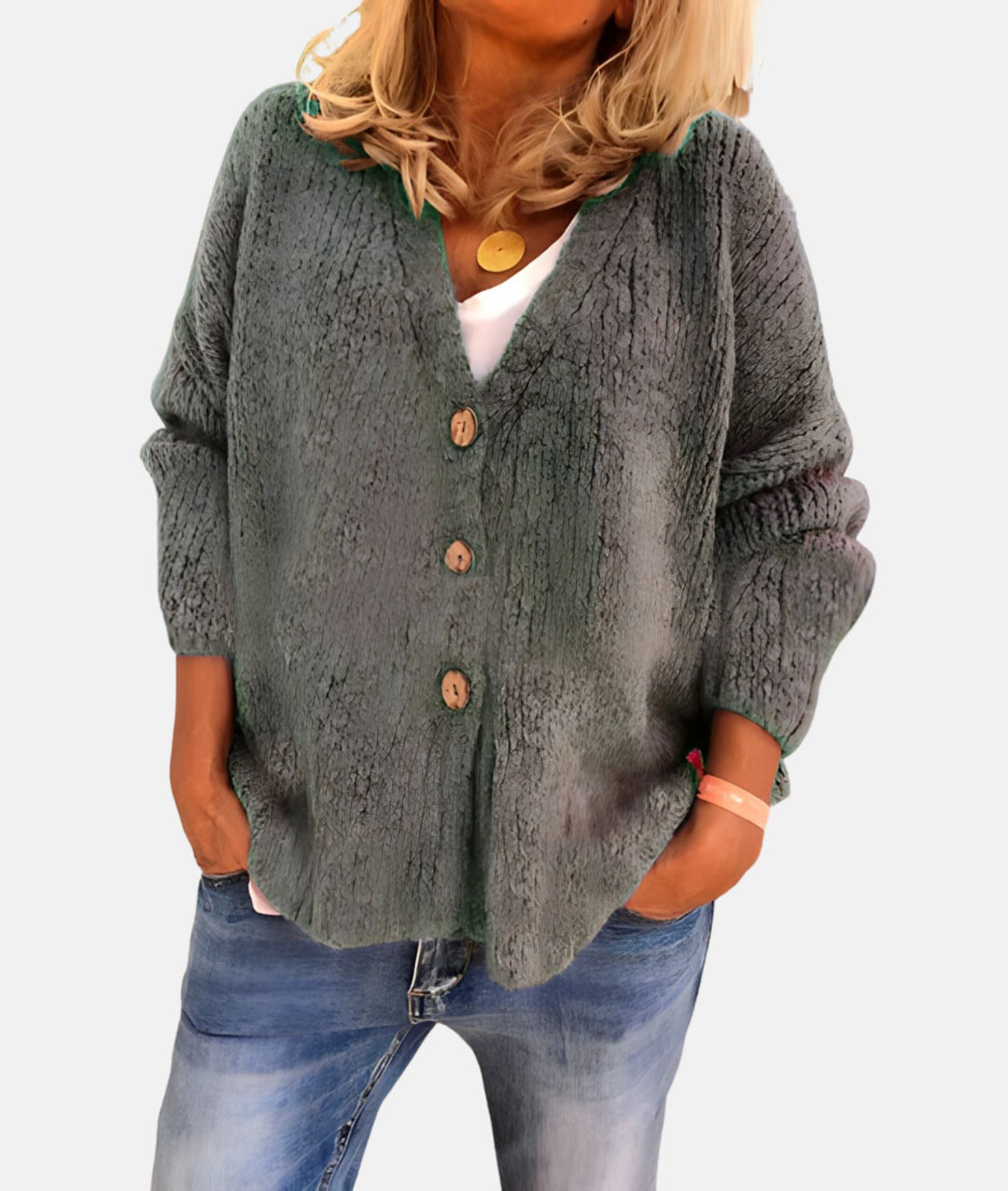 Strickjacke mit V-Ausschnitt