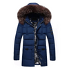 Herren Parka Winterjacke mit Fellkapuze und warmem Innenfutter