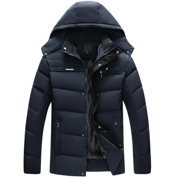 Herren Parka Winterjacke mit Fleece-Innenfutter und Kapuze