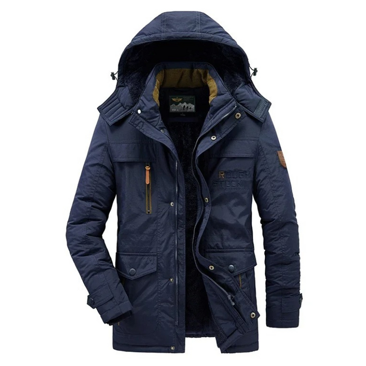 Isolierte Parka Jacke Herren mit Mehreren Taschen und Kapuze