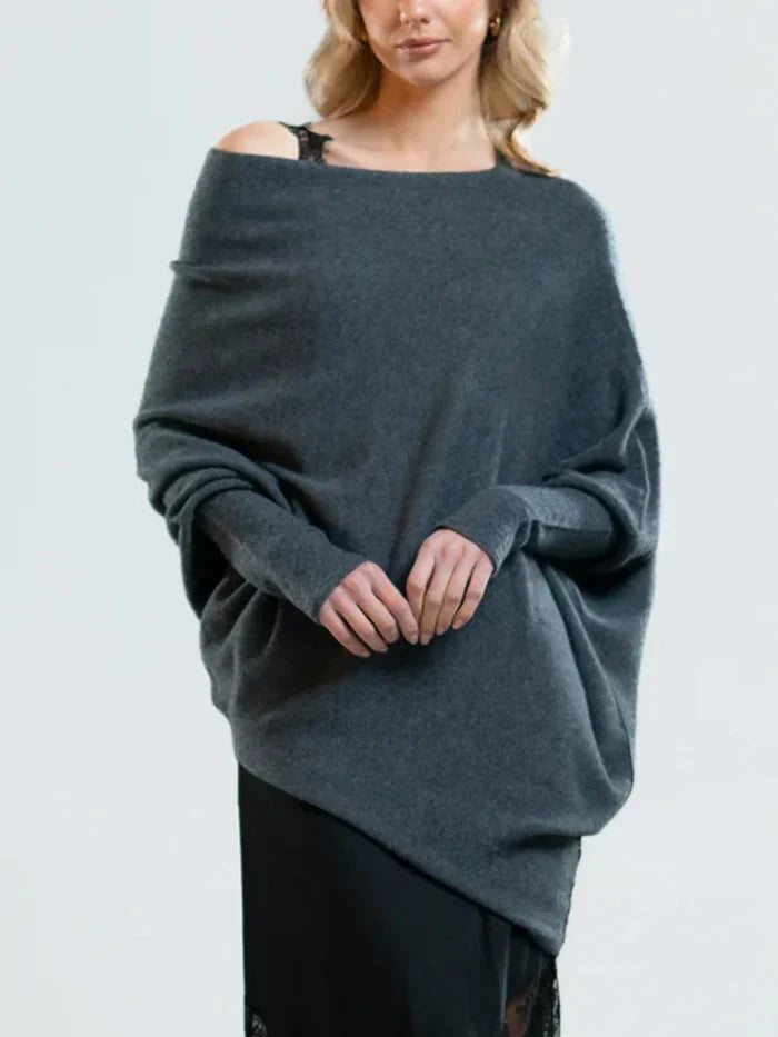 Asymmetrisch drapierter Pullover