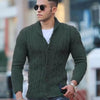 Unifarbene Herren Strickjacke mit langen Ärmeln und Knopfverschluss