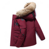 Herren Parka Winterjacke Mit Abnehmbarem Fellkragen Und Mehreren Taschen