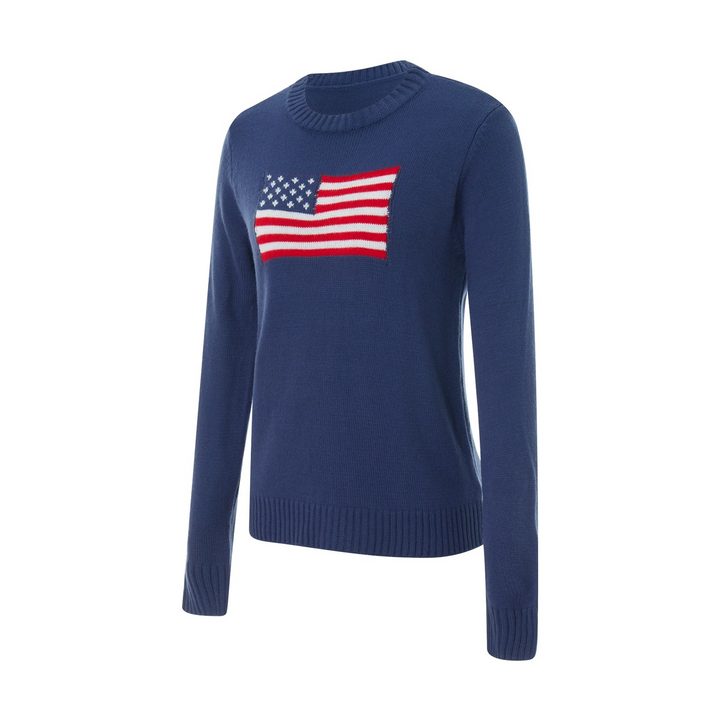 Gestrickter Pullover mit amerikanischer Flagge