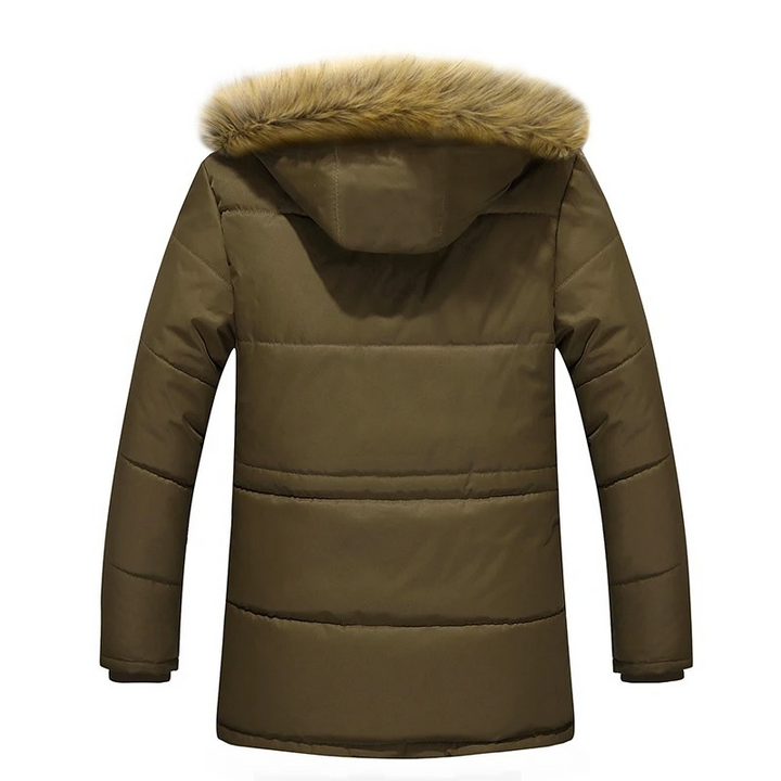 Herren Parka Winterjacke Mit Warmem Futter Und Abnehmbarem Fellkragen