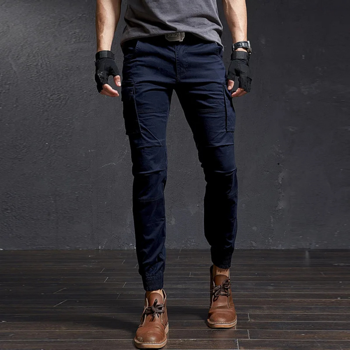 Militär Farbe skinny lange cargohose herren