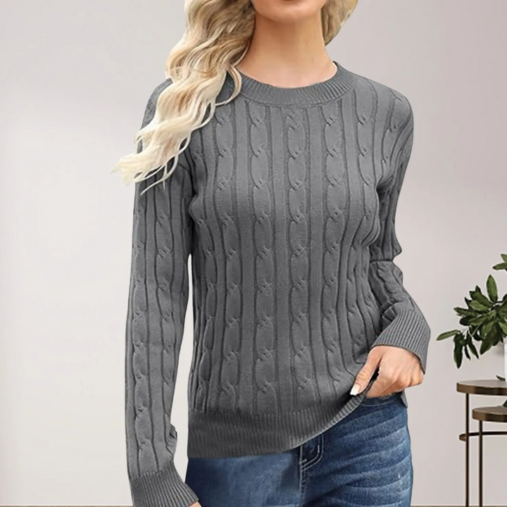 Lässiger langärmeliger Strickpullover für Frauen